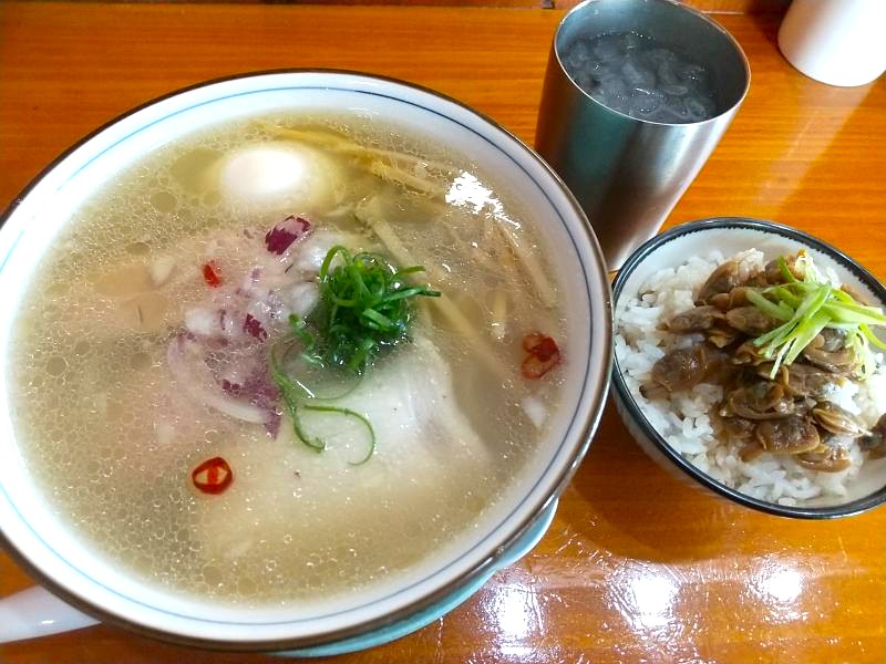 なないろの「貝だし塩 全部のせ」と「貝だしごはん」